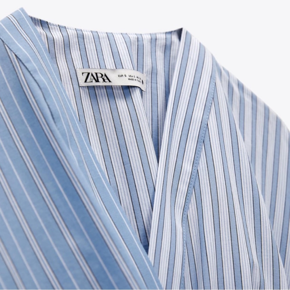 NWT Zara Poplin Wrap Shirt - Picture 9 of 11